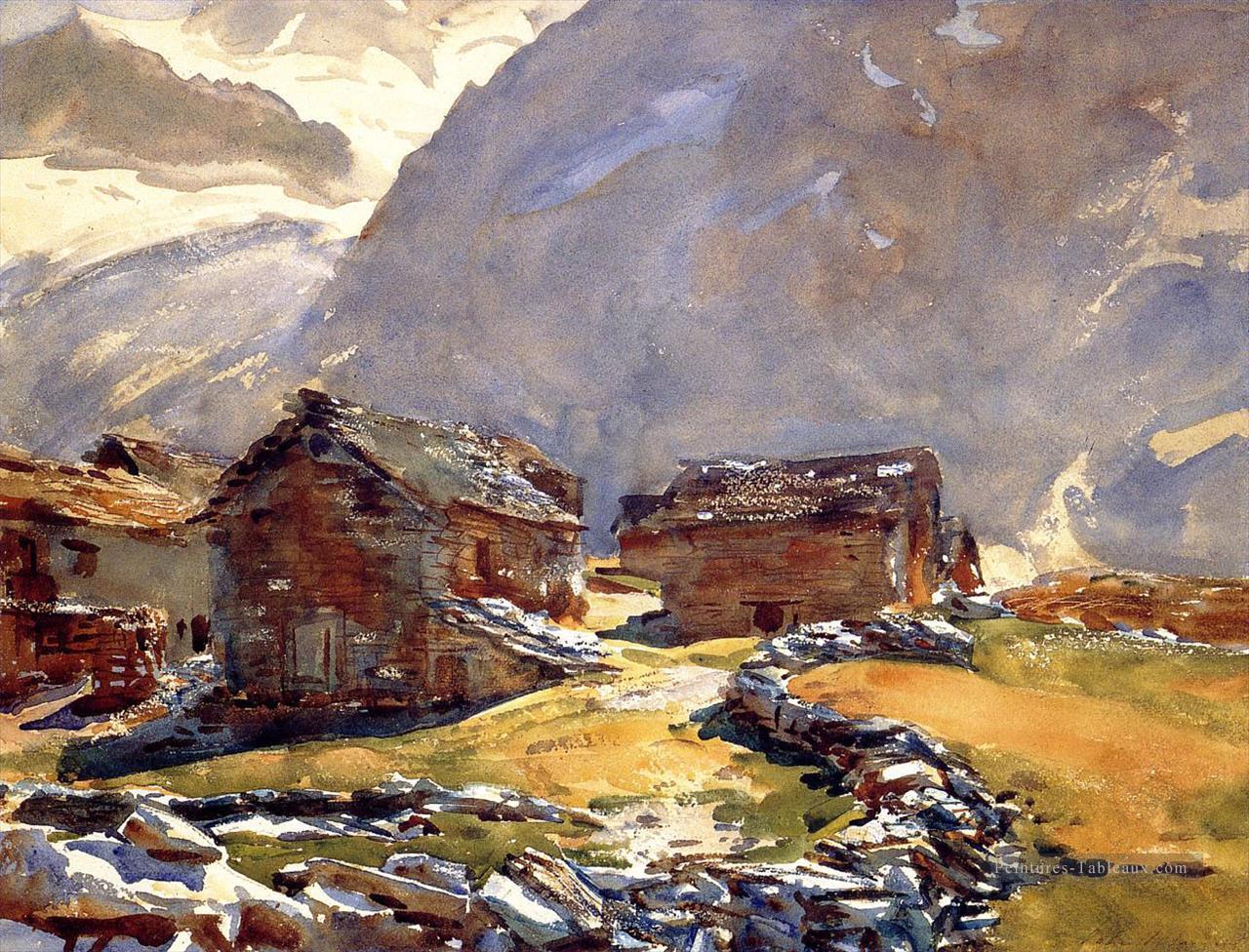 Passon Simplon Chalets paysage John Singer Sargent Peintures à l'huile